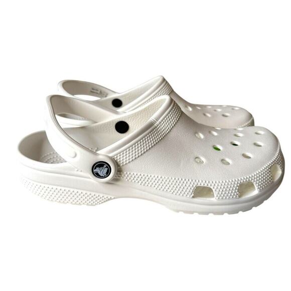 Crocs NEW White Classic Comfort Clogs With Croc Band Men’s 8 Women’s 10 - Picture 6 of 8